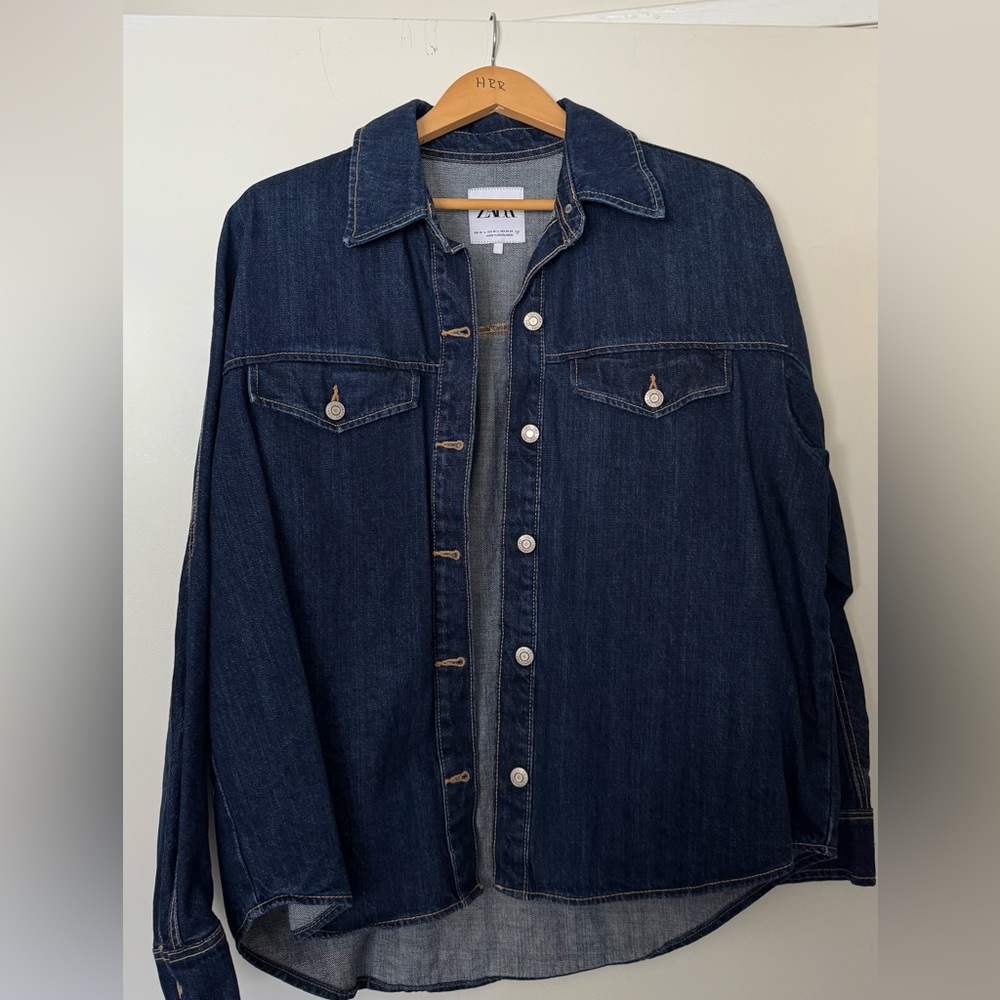 Zara Dark Denim Oversized Shacket